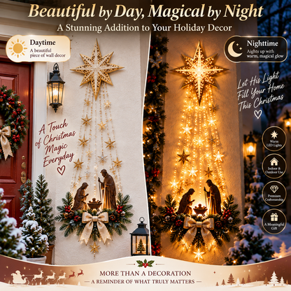 🔥Buy 2 Get 20% OFF🔥✝️ Bethlehem Star of Faith™ – Lighted Nativity Wall Decor✝️✝️