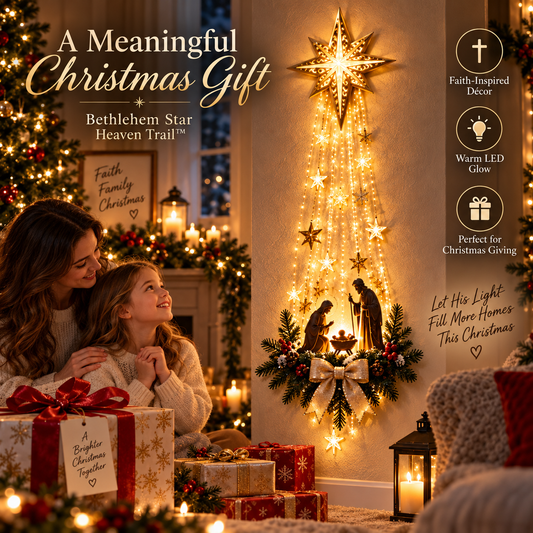 ✨Last Day 50% OFF✨✝️ Bethlehem Star of Faith™ – Lighted Nativity Wall Decor✝️
