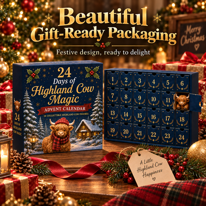🎄🐮 Highland Cow Christmas Advent Calendar – 24 Days of Cozy Surprises