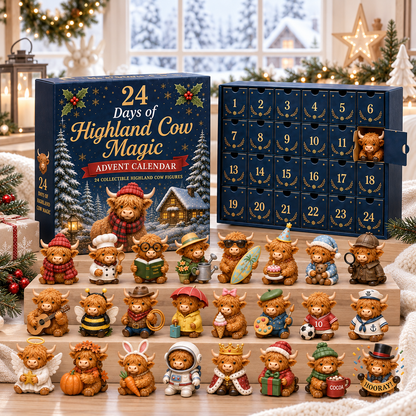 🎄🐮 Highland Cow Christmas Advent Calendar – 24 Days of Cozy Surprises