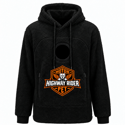 🐾 Rider Pet Carrier Sherpa Hoodie – Cozy Hands-Free Dog Carrying Hoodie