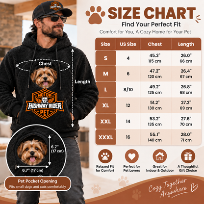 🐾 Rider Pet Carrier Sherpa Hoodie – Cozy Hands-Free Dog Carrying Hoodie