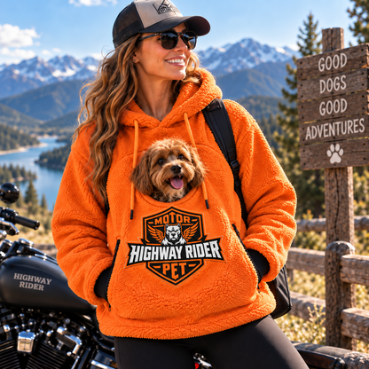 🐾 Rider Pet Carrier Sherpa Hoodie – Cozy Hands-Free Dog Carrying Hoodie