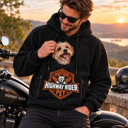 🐾 Rider Pet Carrier Sherpa Hoodie – Cozy Hands-Free Dog Carrying Hoodie