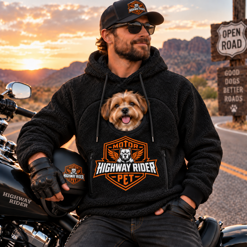 🐾 Rider Pet Carrier Sherpa Hoodie – Cozy Hands-Free Dog Carrying Hoodie