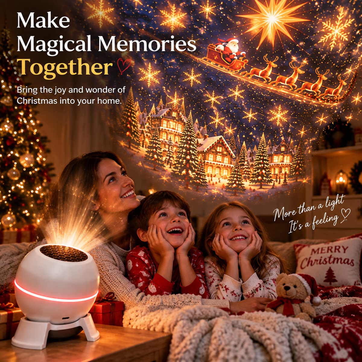 🎄 50% OFF Christmas Projection Night Light ✨ Create A Magical Holiday Wonderland At Home