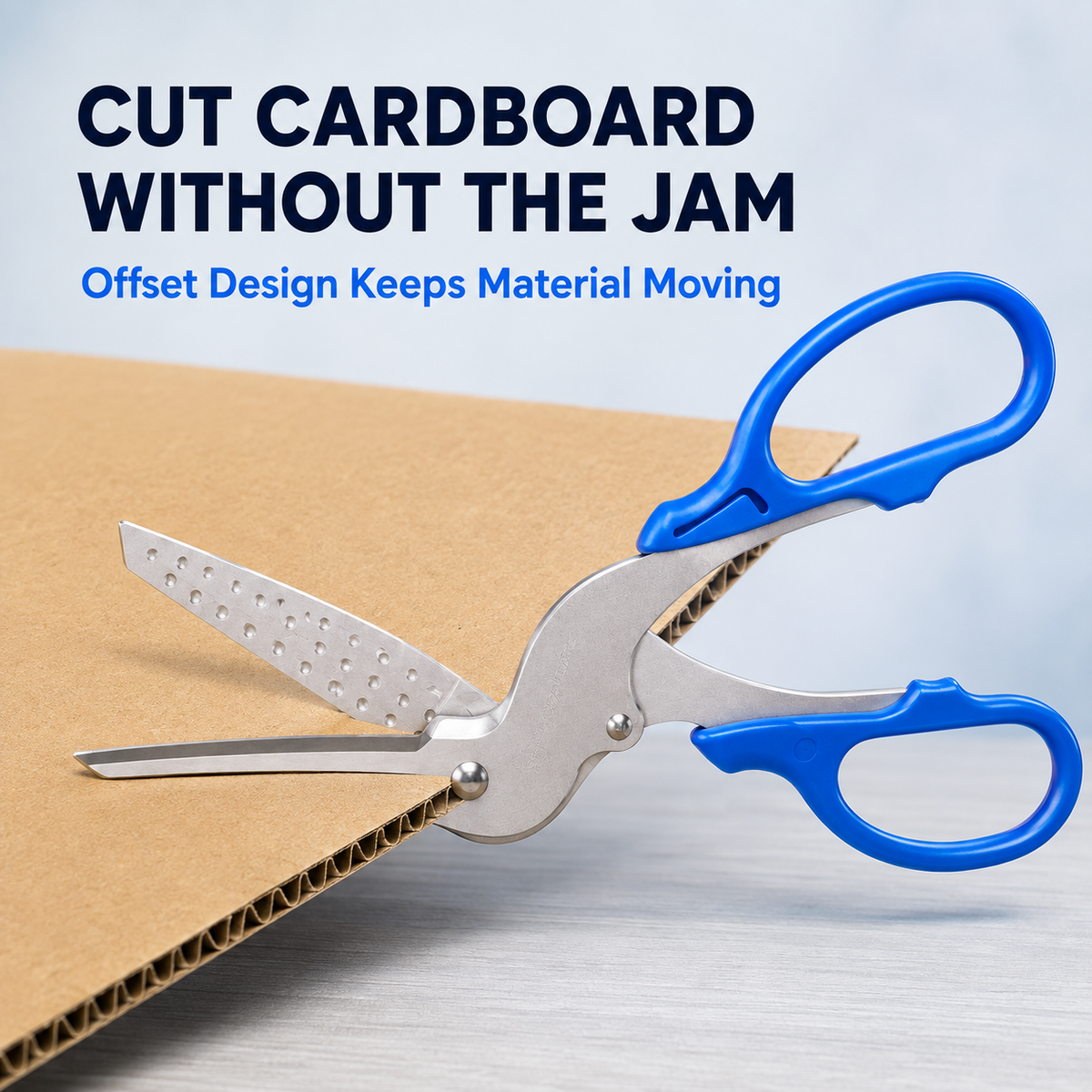 ✂️ Anti-Jam Multi-Purpose Cardboard Scissors – Cut Boxes, Tape & Labels with Less Struggle