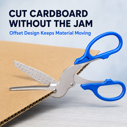 ✂️ Anti-Jam Multi-Purpose Cardboard Scissors – Cut Boxes, Tape & Labels with Less Struggle