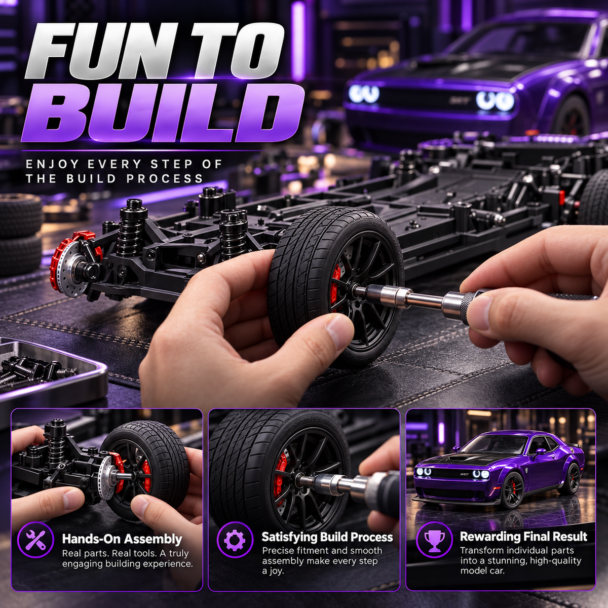 🏎️ Premium DIY American Muscle Car Model Kit