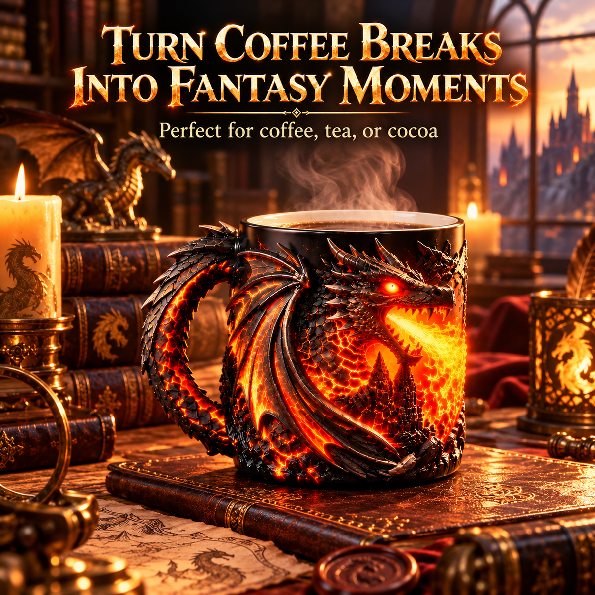 🐉🔥 3D Dragon Heat-Reveal Magic Mug – Watch the Dragon Come Alive! ☕✨