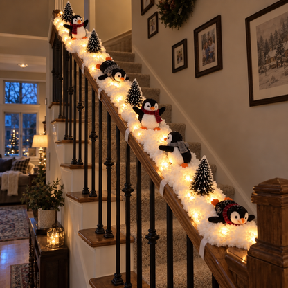 ❄️Christmas Penguin Staircase Decor for a Cozy Holiday Home