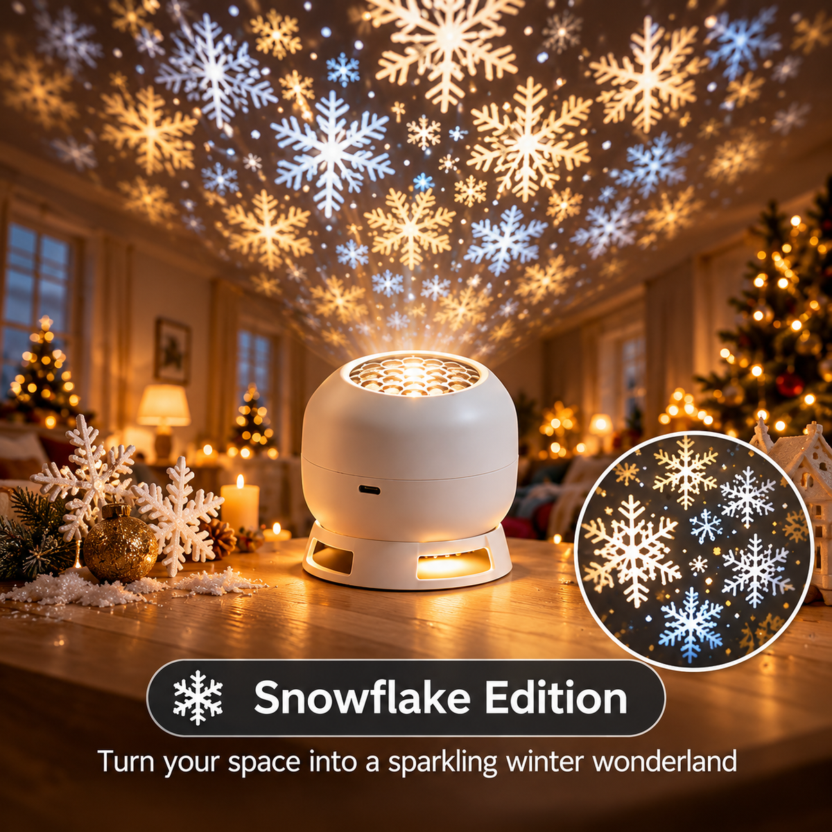 🎄 50% OFF Christmas Projection Night Light ✨ Create A Magical Holiday Wonderland At Home