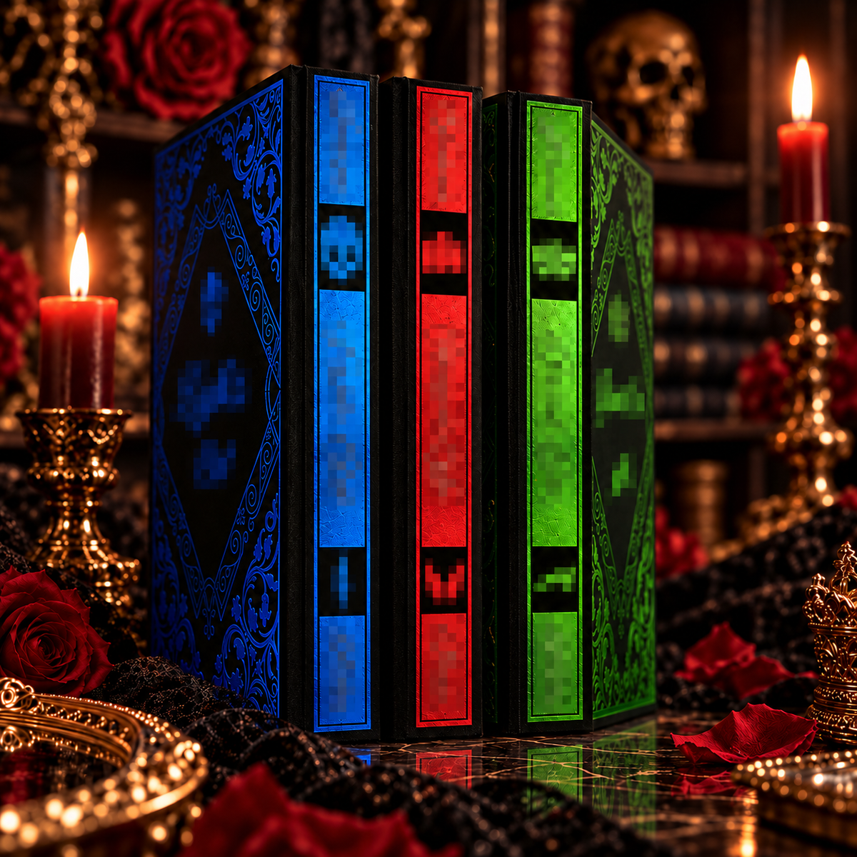 🖤 Gothic Collector Hardcover Trio – Blue, Crimson & Emerald Editions