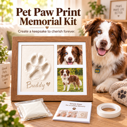 🐾 Pet Paw & Nose Print Keepsake Kit – Personalized Memory Frame