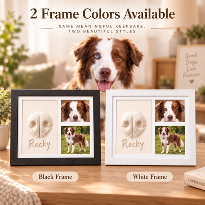 🐾 Pet Paw & Nose Print Keepsake Kit – Personalized Memory Frame