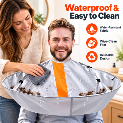 ✂️ No-Mess Hair Cutting Cape – Catch Hair Before It Hits the Floor