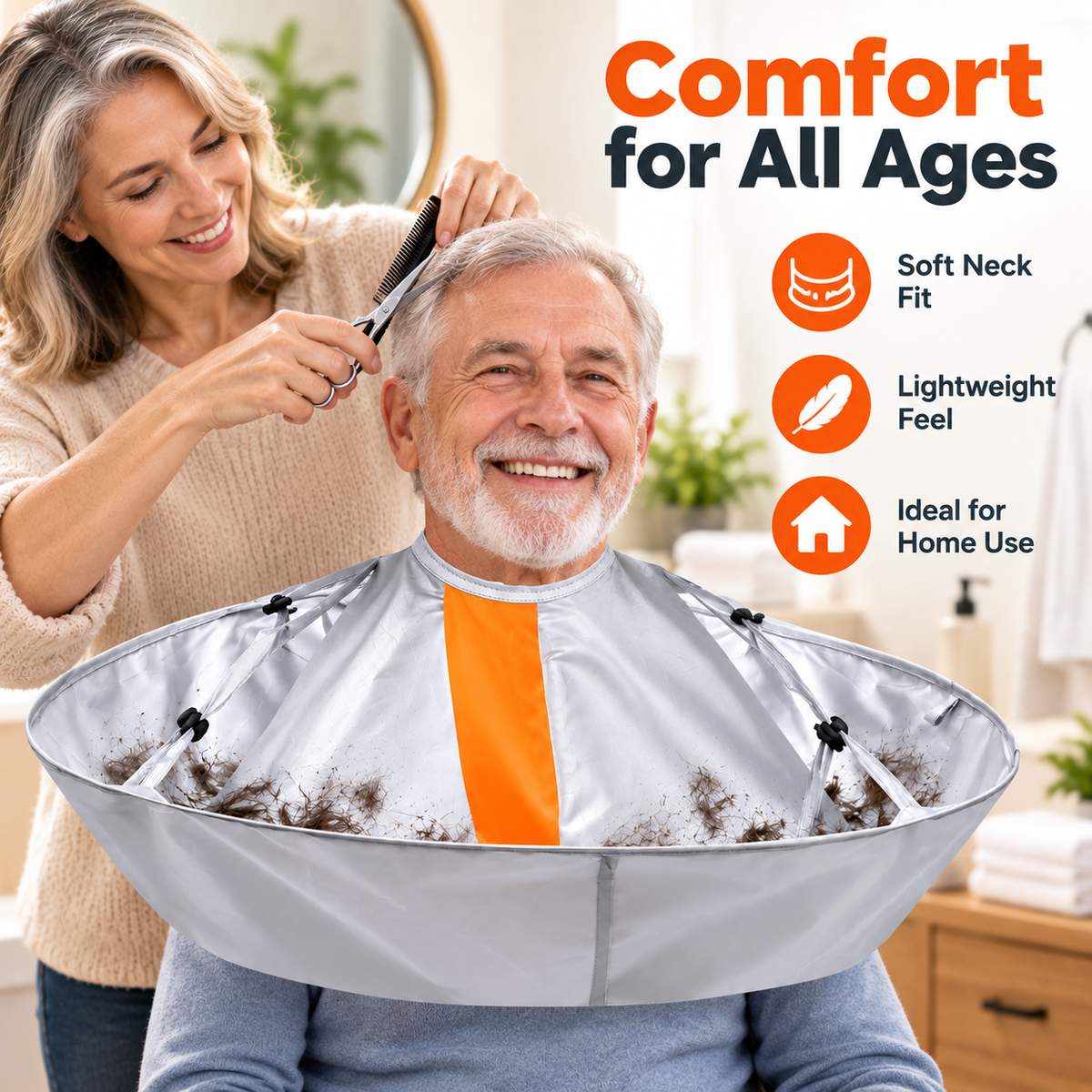 ✂️ No-Mess Hair Cutting Cape – Catch Hair Before It Hits the Floor