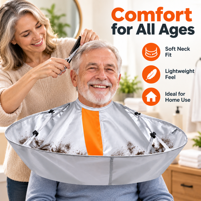 ✂️ No-Mess Hair Cutting Cape – Catch Hair Before It Hits the Floor