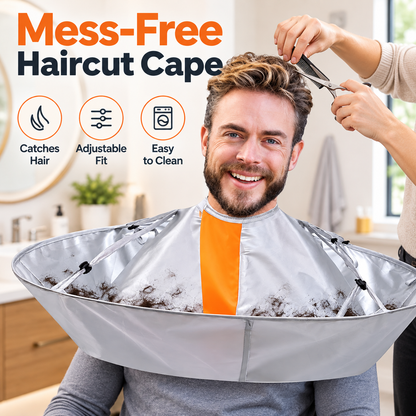 ✂️ No-Mess Hair Cutting Cape – Catch Hair Before It Hits the Floor