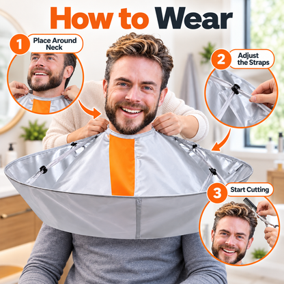 ✂️ No-Mess Hair Cutting Cape – Catch Hair Before It Hits the Floor