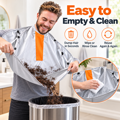 ✂️ No-Mess Hair Cutting Cape – Catch Hair Before It Hits the Floor