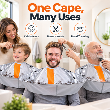 ✂️ No-Mess Hair Cutting Cape – Catch Hair Before It Hits the Floor