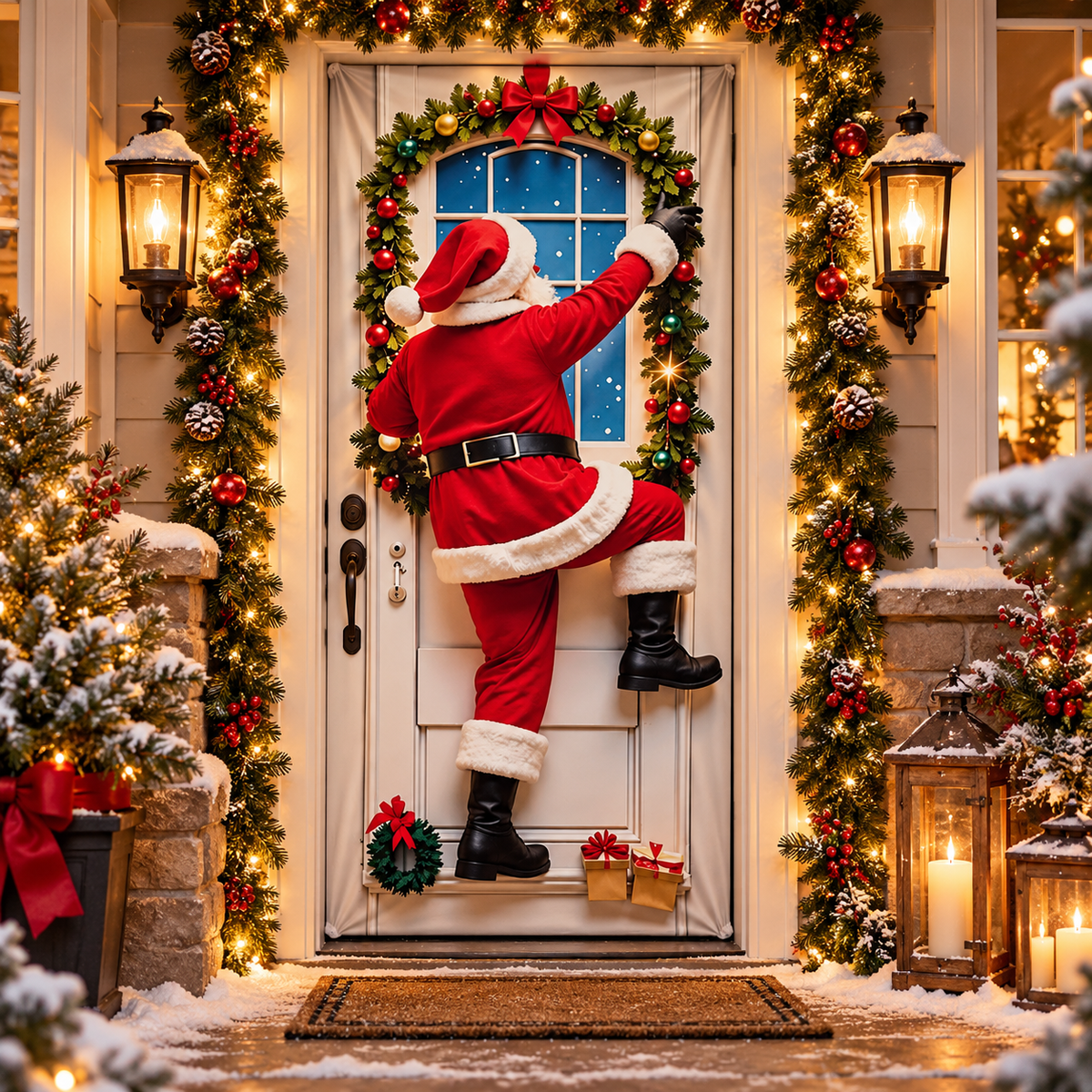 🎅 Santa Christmas Door Cover – Instant Holiday Magic🎄