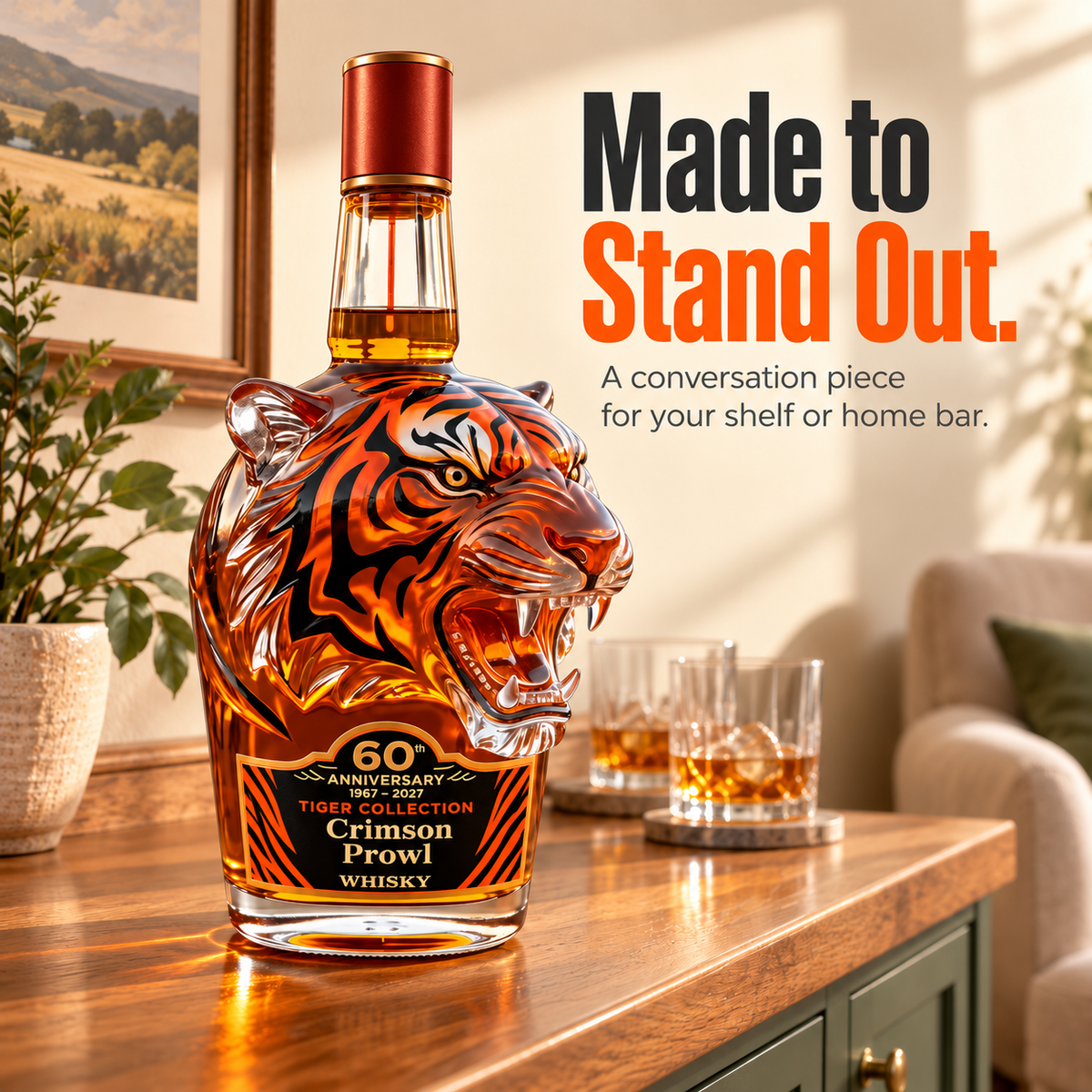 🐅 Bring the Roar Home 🔥 Orange & Black Collector’s Bottle