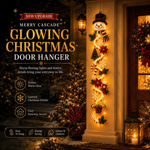 ⏳55% OFF TODAY🎅MerryCascade™ Glowing Christmas Door Hanger