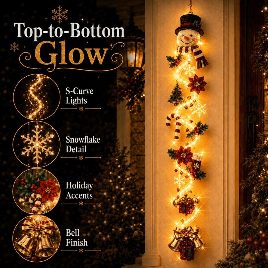 ⏳55% OFF TODAY🎅MerryCascade™ Glowing Christmas Door Hanger