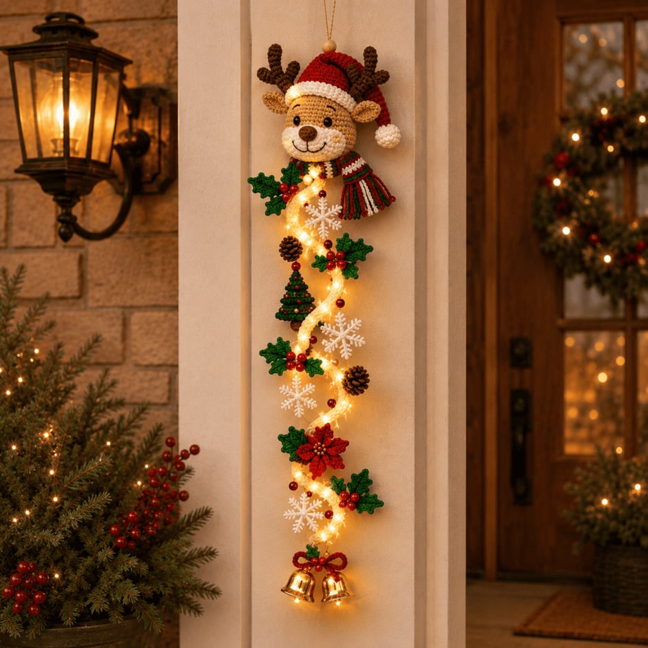 ⏳55% OFF TODAY🎅MerryCascade™ Glowing Christmas Door Hanger