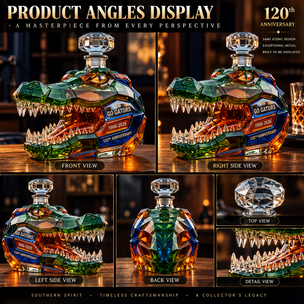 🐊 120th Anniversary Gator Spirit Whiskey Decanter – Collector’s Edition