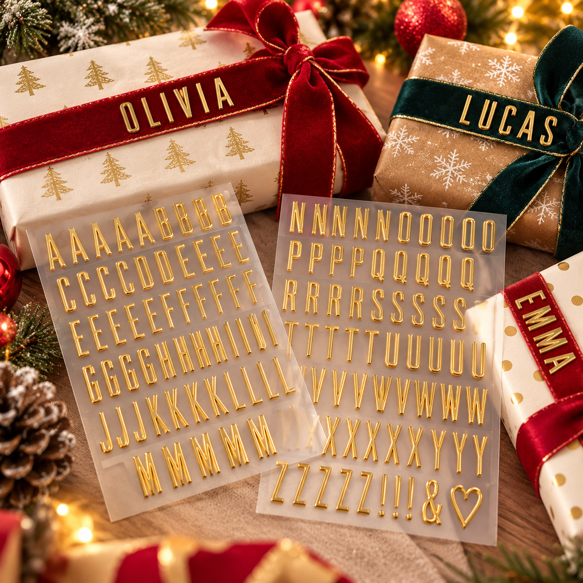 🎁✨ Personalized Gold Alphabet Stickers – Make Every Gift Extra Special!🎁3SETS(2PCS 1SET)
