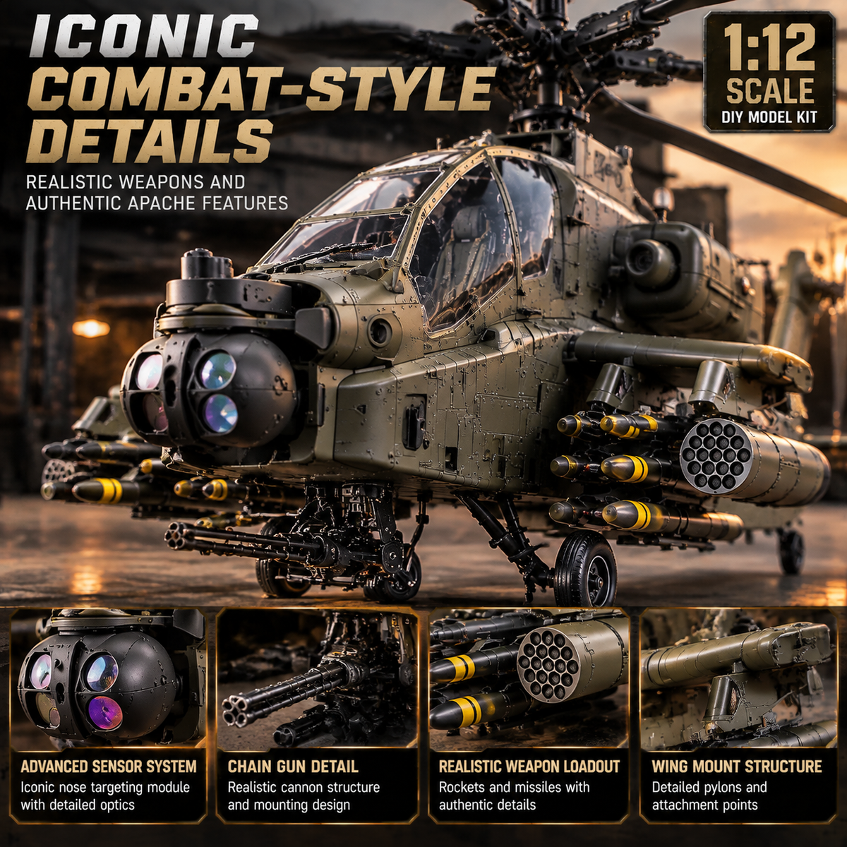 🚁 Attack Helicopter Model Kit ✨ Build Your Own Military Aviation Legend