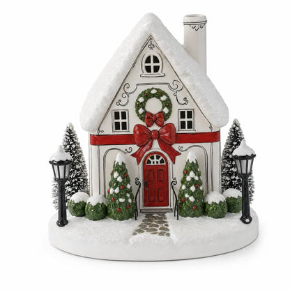 🎄 Christmas House Aroma Diffuser – Warm Light & Gentle Mist Holiday Decor