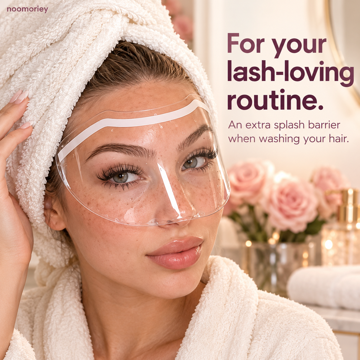 50-Pack Disposable Face Shields – Clear Adhesive Splash Guards for Hair Washing & Lash Care ✨