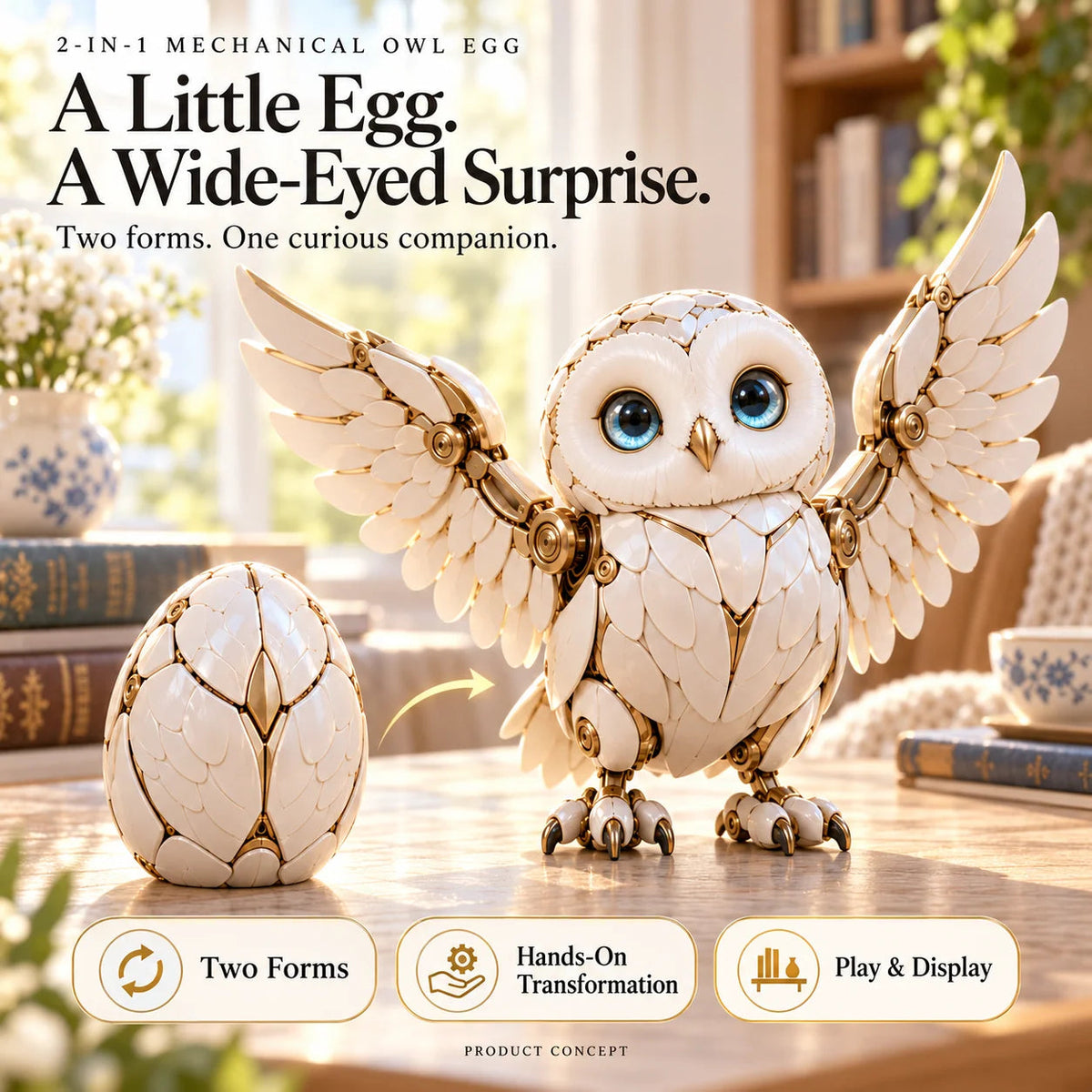🐦‍🔥 2-in-1 Transforming Mechanical Phoenix Egg – Winged Fantasy Figure