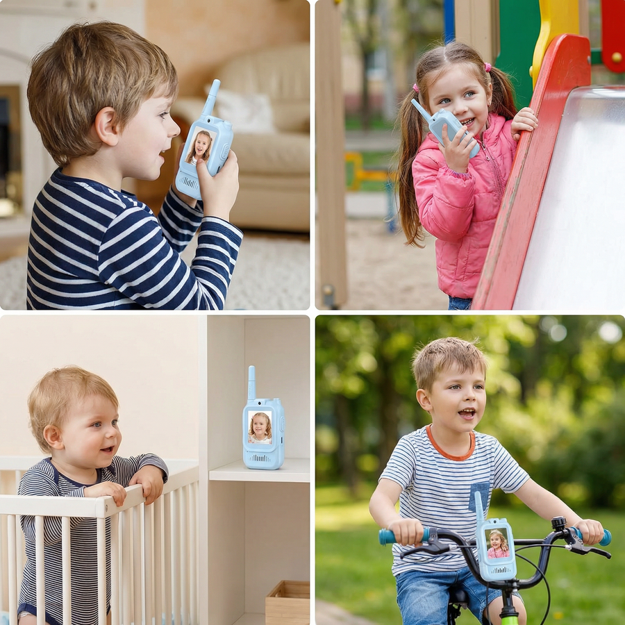 Kids using video walkie talkie