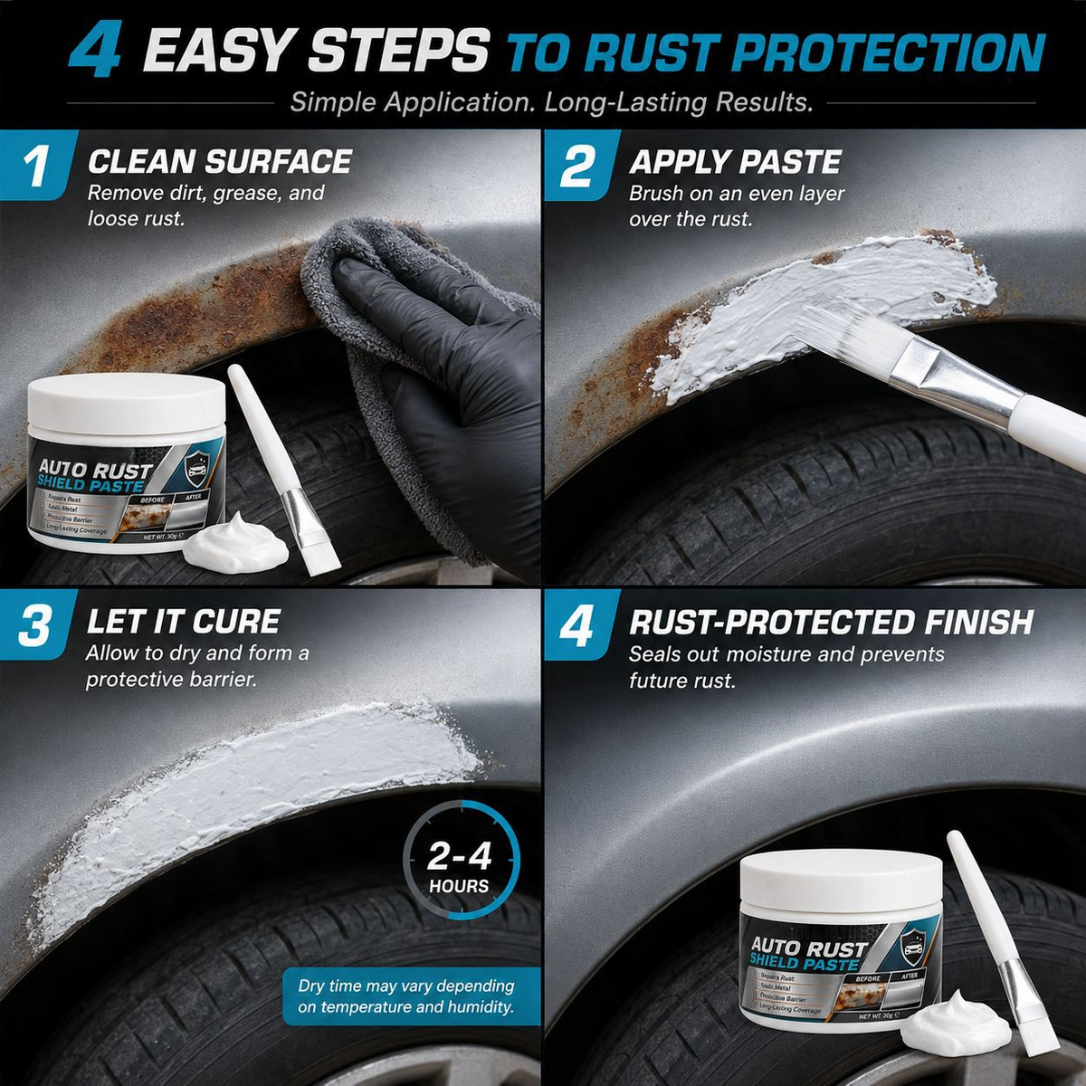 🚗🛡️Car Metal Rust Repair Paste‑ Auto Rust Shield Anti‑Corrosion Restoration Cream, Long‑Lasting Protective Barrier for Car Metal Surfaces