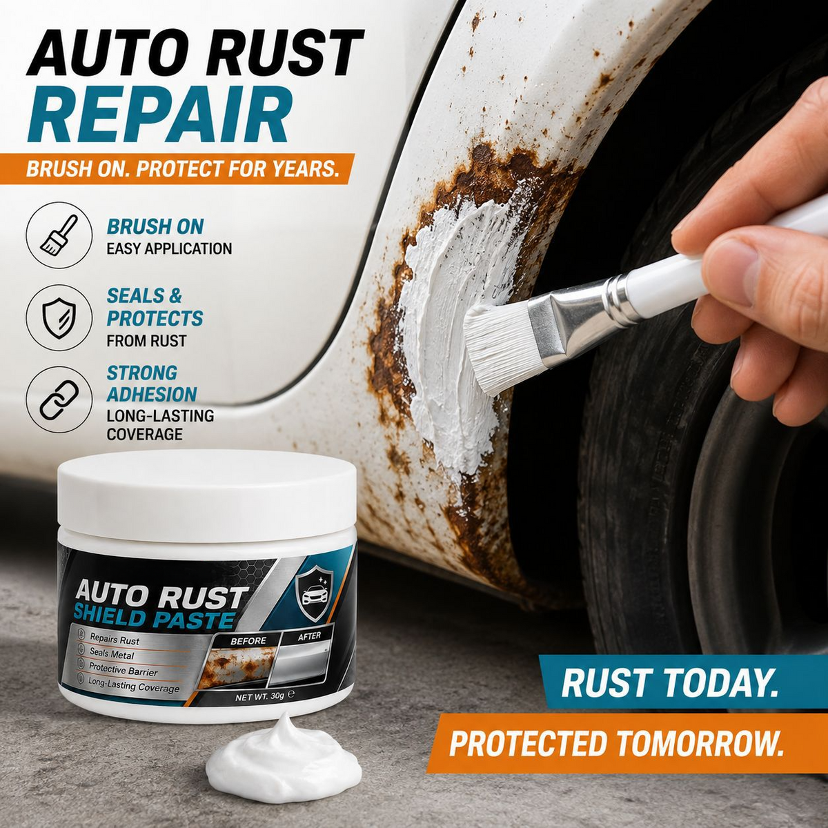 🚗🛡️Car Metal Rust Repair Paste‑ Auto Rust Shield Anti‑Corrosion Restoration Cream, Long‑Lasting Protective Barrier for Car Metal Surfaces