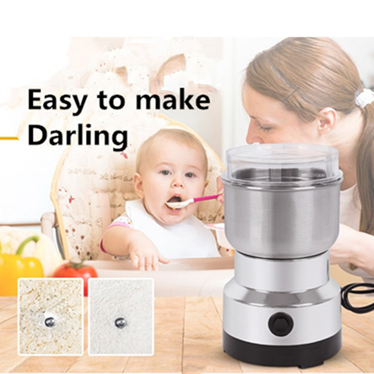 ⚡ High-Speed Electric Grain Grinder ✨ Grind Fresh, Fast & Easy!