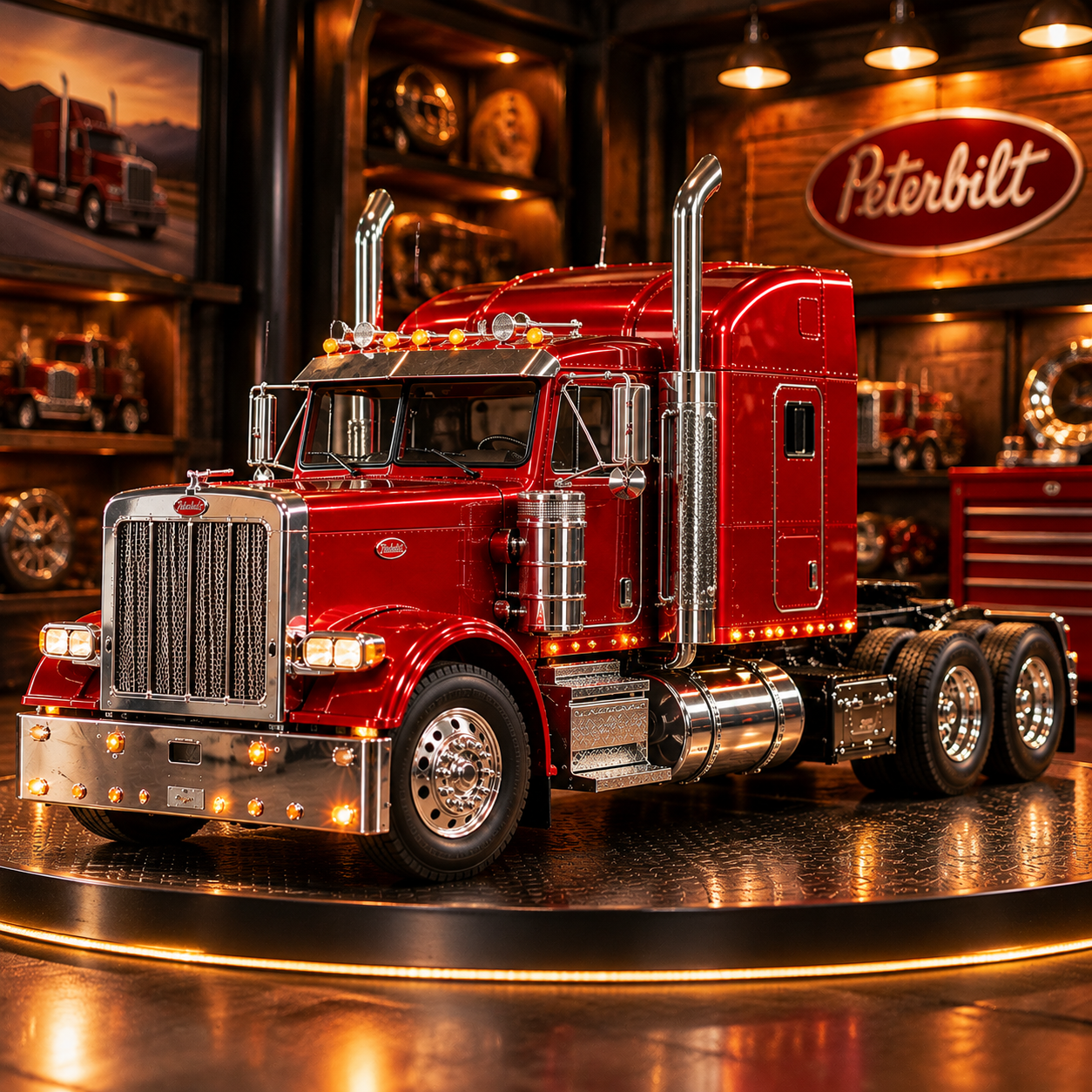 🔥LAST DAY 49%🚛 Candy Apple Red American Truck Model Kit – Build Your O ...
