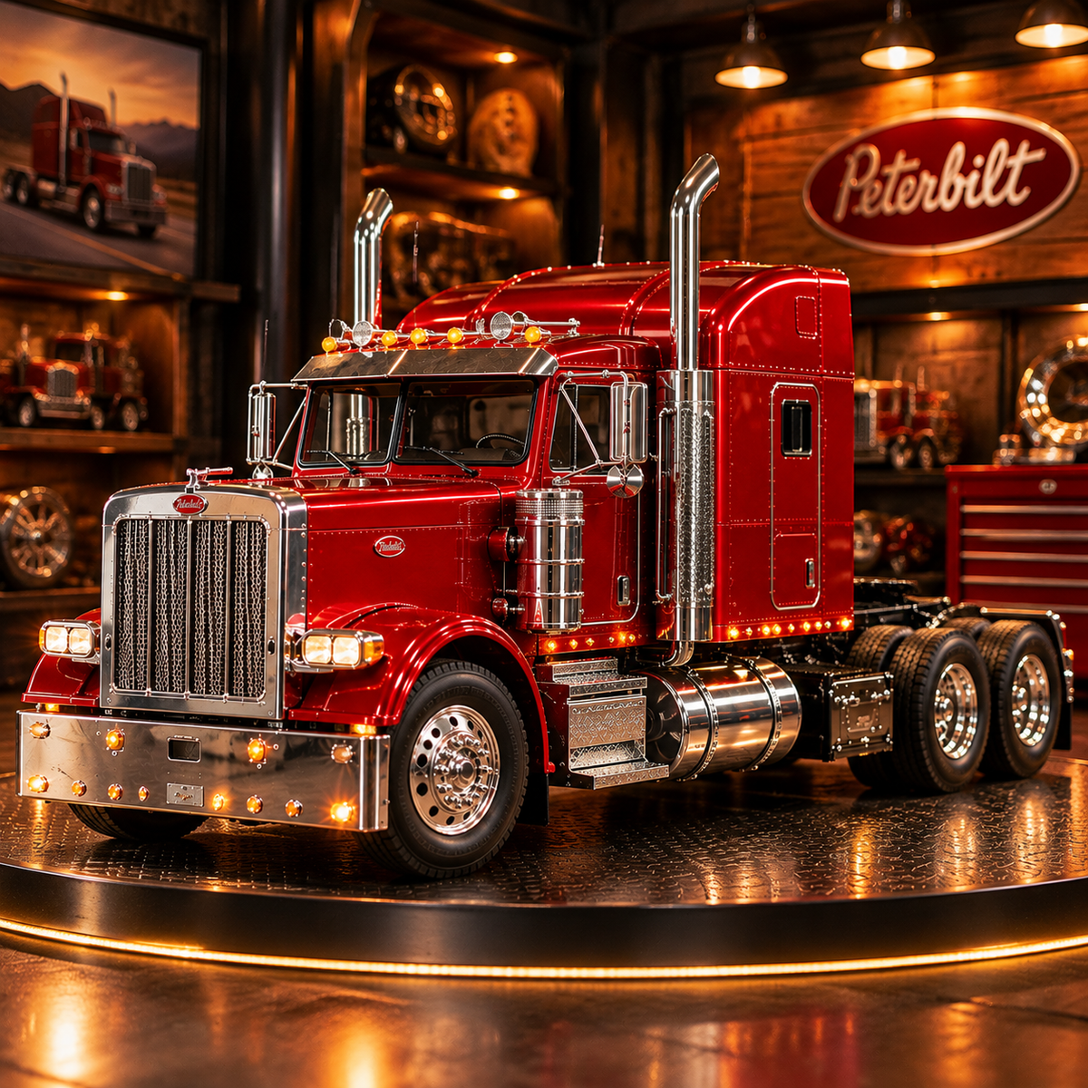 🔥LAST DAY 49%🚛 Candy Apple Red American Truck Model Kit – Build Your Own Classic Semi Truck