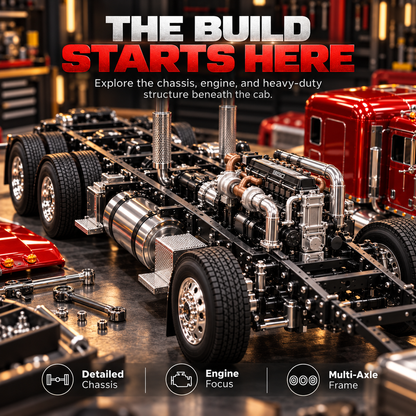 🔥LAST DAY 49%🚛 Candy Apple Red American Truck Model Kit – Build Your Own Classic Semi Truck