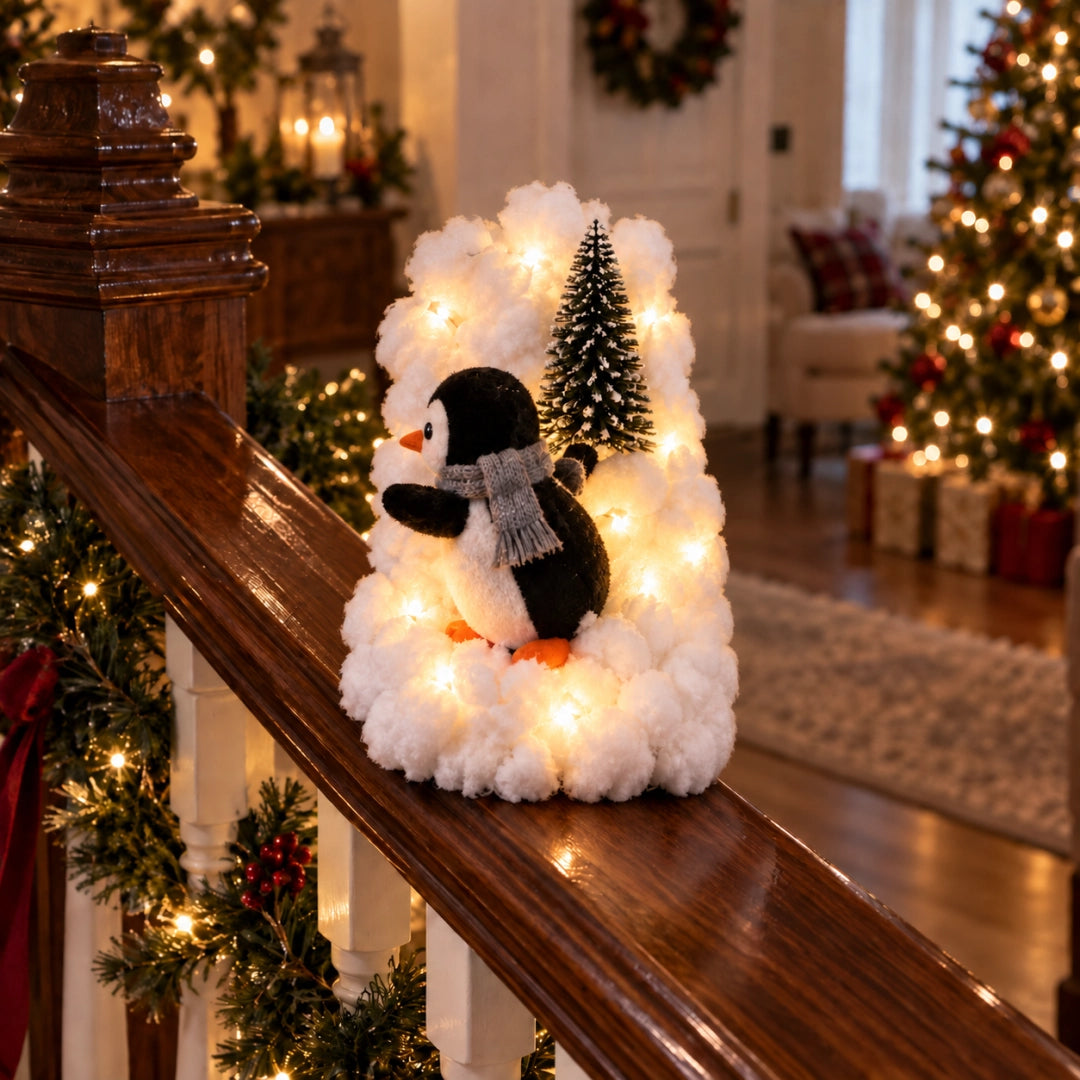 ❄️Christmas Penguin Staircase Decor for a Cozy Holiday Home