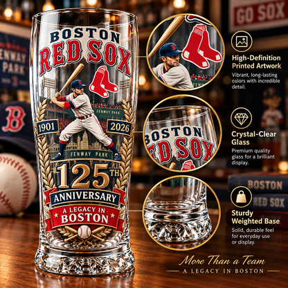 🏆125th Anniversary Baseball Heritage Commemorative Glass & Wooden Gift Box