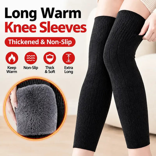 🔥 Extra Long Fleece Lined Knee Warmers for Men and Women
