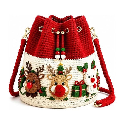 🎄 Handcrafted Holiday Love – Pure Crochet Christmas Bucket Bags! ❤️