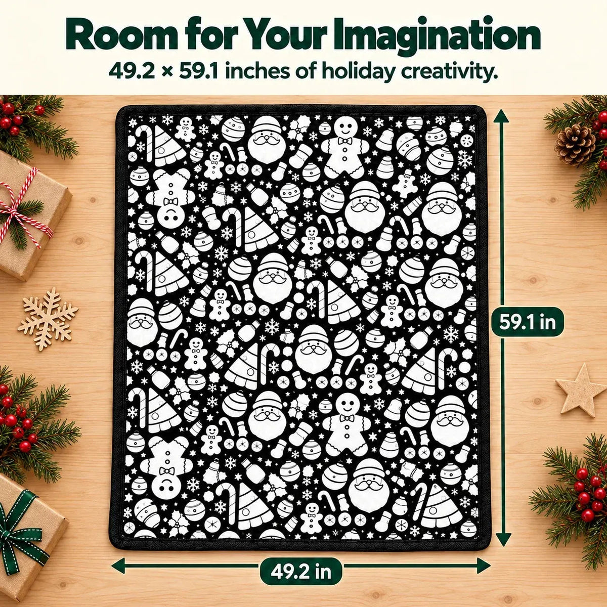 🎄 DIY Christmas Coloring Blanket Kit – Includes 24 Acrylic Markers!