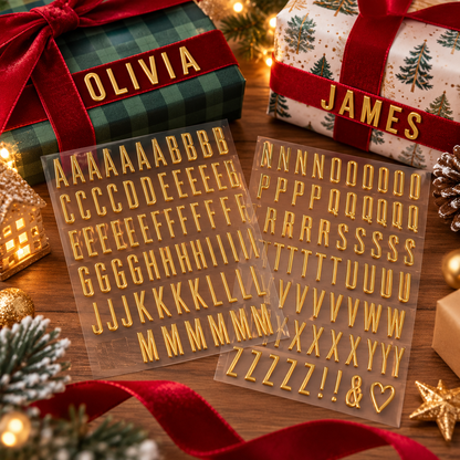 🎁✨ Personalized Gold Alphabet Stickers – Make Every Gift Extra Special!🎁3SETS(2PCS 1SET)